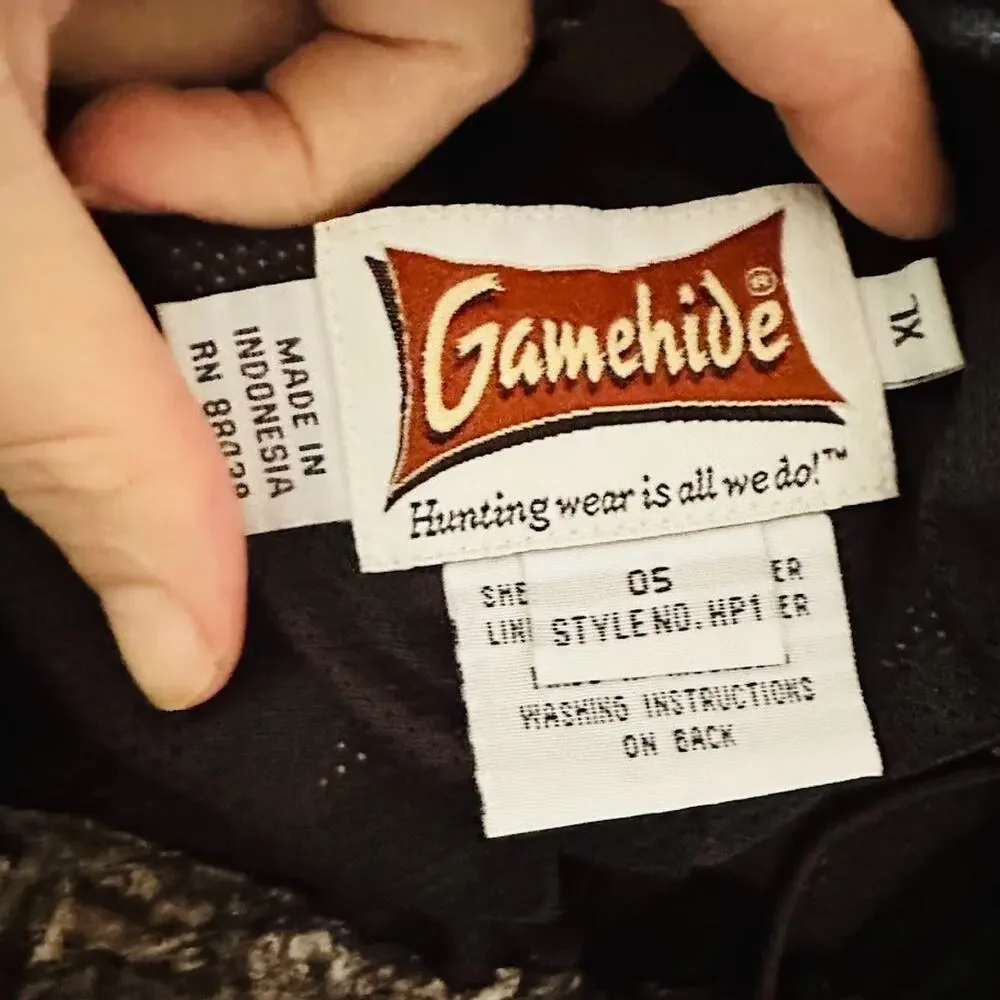 Gamehide Hush Hide Mens XL Camo Hunting Elastic Waist Pants Zip Snap Cuff
